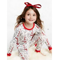 Bow Eiffel Tower Kid's Long Sleeve 2 Piece Stretch Pajamas